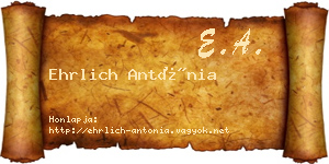 Ehrlich Antónia névjegykártya