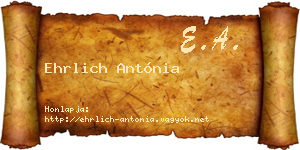Ehrlich Antónia névjegykártya
